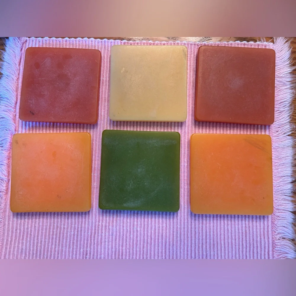 Vintage Crate&Barrel Lucite - Colorful Vintage Coasters Set - 70's Colors
